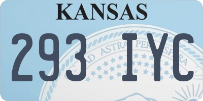 KS license plate 293IYC