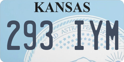 KS license plate 293IYM