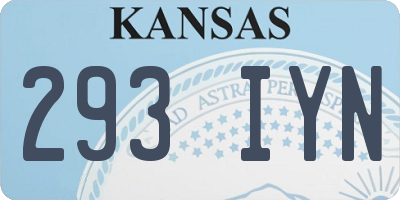 KS license plate 293IYN