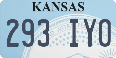 KS license plate 293IYO
