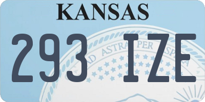 KS license plate 293IZE