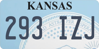 KS license plate 293IZJ