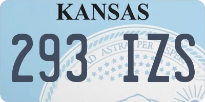 KS license plate 293IZS