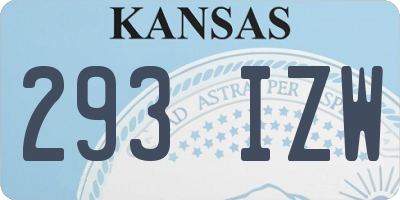 KS license plate 293IZW