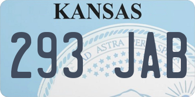 KS license plate 293JAB