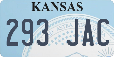 KS license plate 293JAC
