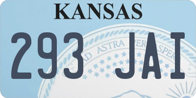KS license plate 293JAI