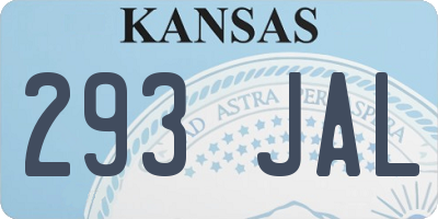 KS license plate 293JAL