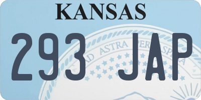 KS license plate 293JAP