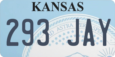 KS license plate 293JAY