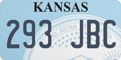 KS license plate 293JBC