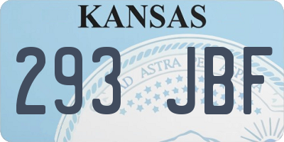 KS license plate 293JBF
