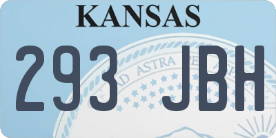 KS license plate 293JBH