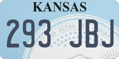 KS license plate 293JBJ