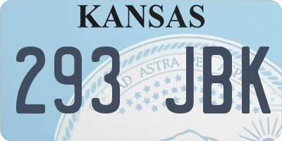 KS license plate 293JBK