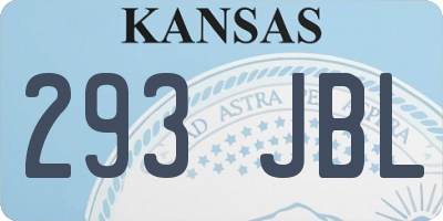 KS license plate 293JBL