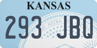KS license plate 293JBQ