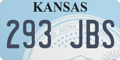 KS license plate 293JBS