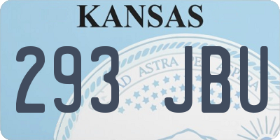 KS license plate 293JBU