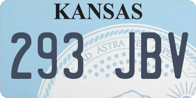 KS license plate 293JBV