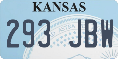 KS license plate 293JBW