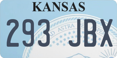 KS license plate 293JBX