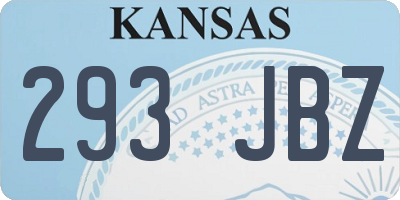 KS license plate 293JBZ