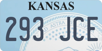 KS license plate 293JCE