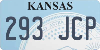 KS license plate 293JCP