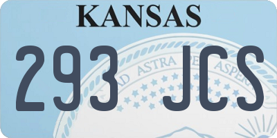 KS license plate 293JCS