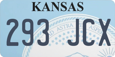 KS license plate 293JCX