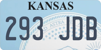 KS license plate 293JDB
