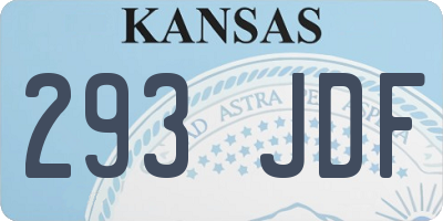 KS license plate 293JDF