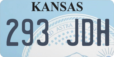 KS license plate 293JDH