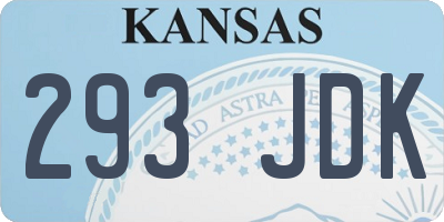KS license plate 293JDK