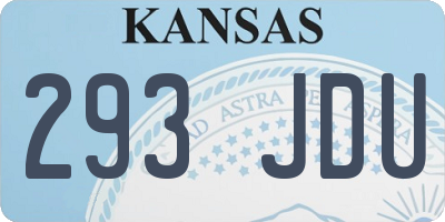 KS license plate 293JDU