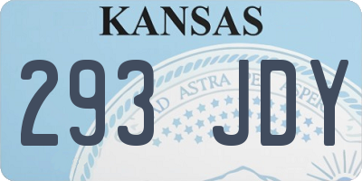 KS license plate 293JDY