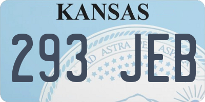 KS license plate 293JEB