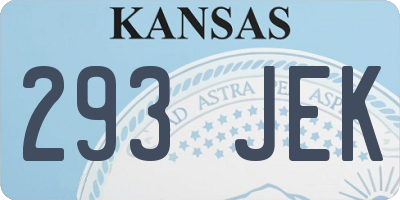 KS license plate 293JEK