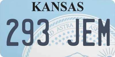 KS license plate 293JEM