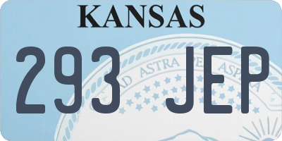 KS license plate 293JEP
