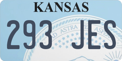 KS license plate 293JES