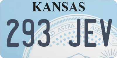 KS license plate 293JEV