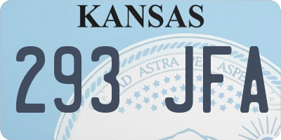 KS license plate 293JFA