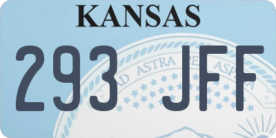 KS license plate 293JFF