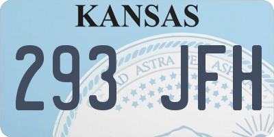 KS license plate 293JFH