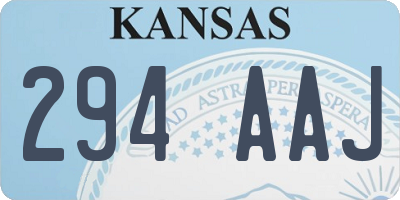 KS license plate 294AAJ