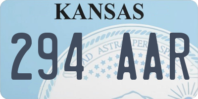 KS license plate 294AAR