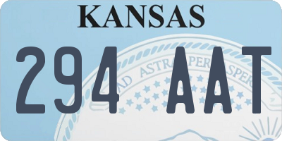 KS license plate 294AAT