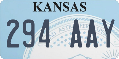 KS license plate 294AAY